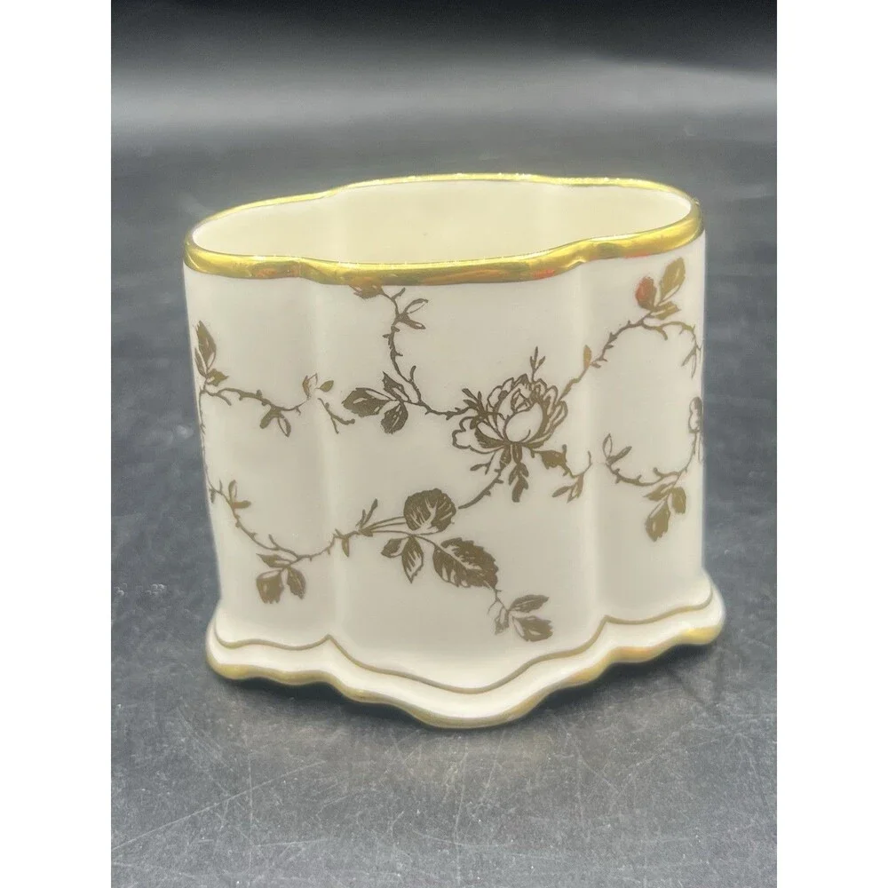 VTG Lindner Bavaria Gold Rose Floral Scroll Toothpick Cigarette Holder 2.25”